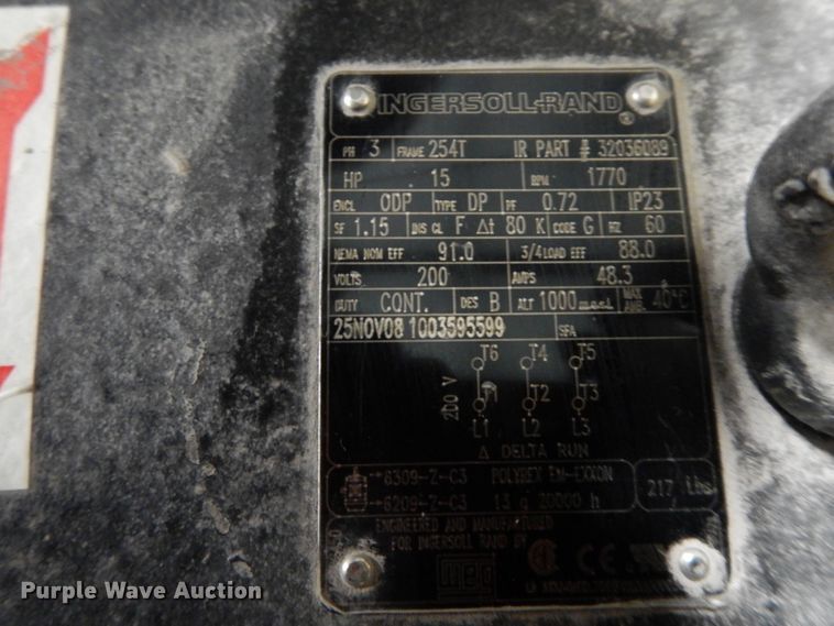 image for item DF6417 Ingersoll Rand 15TE15  air compressor
