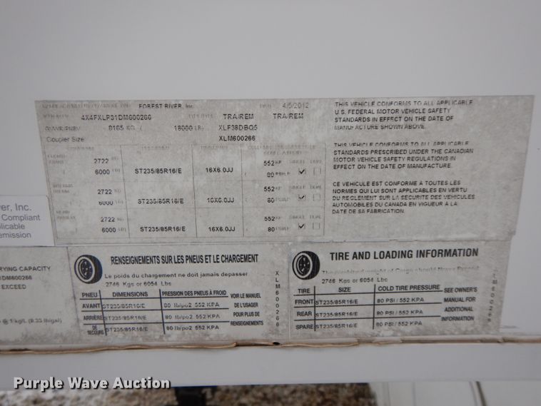 image for item DF6426 2013 Forest River XLR Nitro  camper