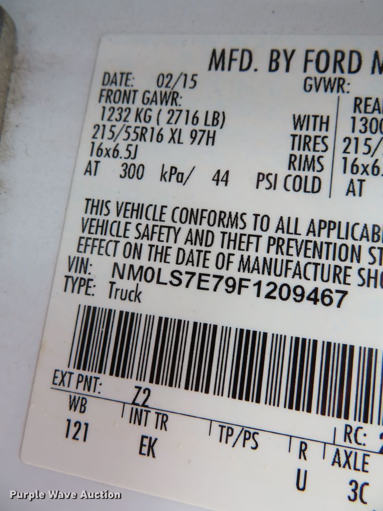 image for item DH0697 2015 Ford Transit Connect  van