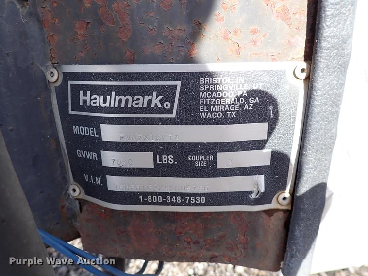 image for item DJ0010 2005 Haulmark FNV7X16WT2 enclosed cargo trailer