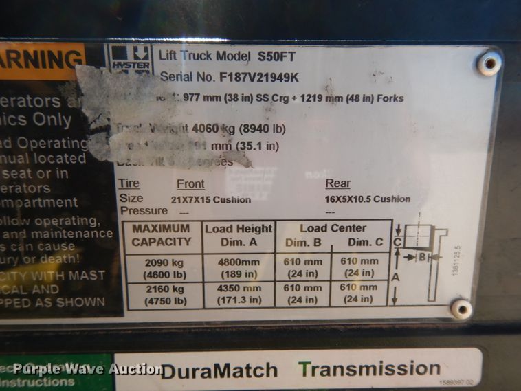 image for item DJ8209 Hyster S50FT  forklift