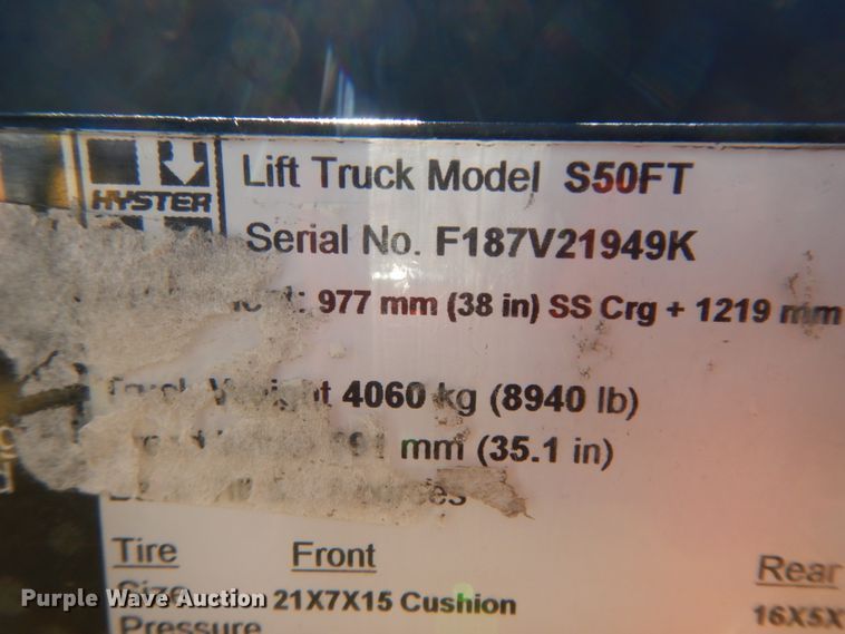 image for item DJ8209 Hyster S50FT  forklift