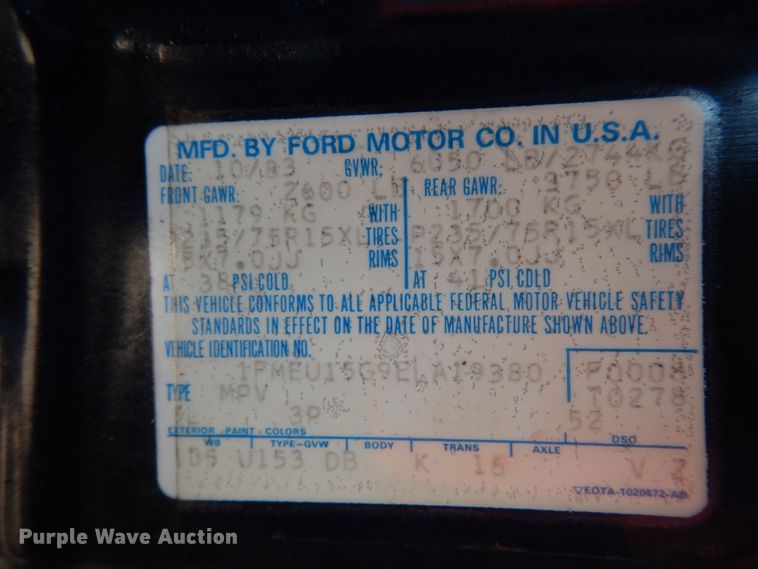 image for item DJ8228 1984 Ford Bronco  SUV