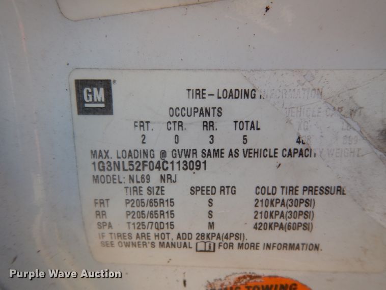 image for item DJ8233 2004 Oldsmobile Alero