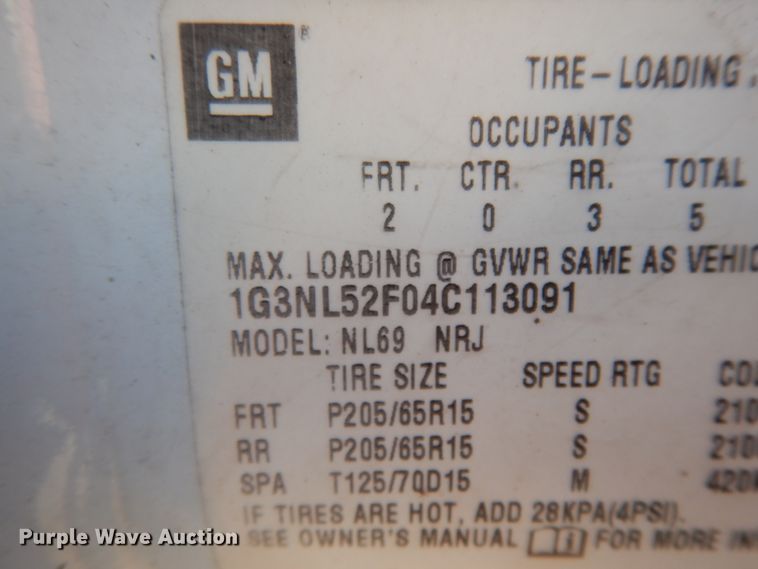 image for item DJ8233 2004 Oldsmobile Alero