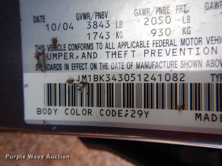 image for item DJ8234 2005 Mazda Mazda 3