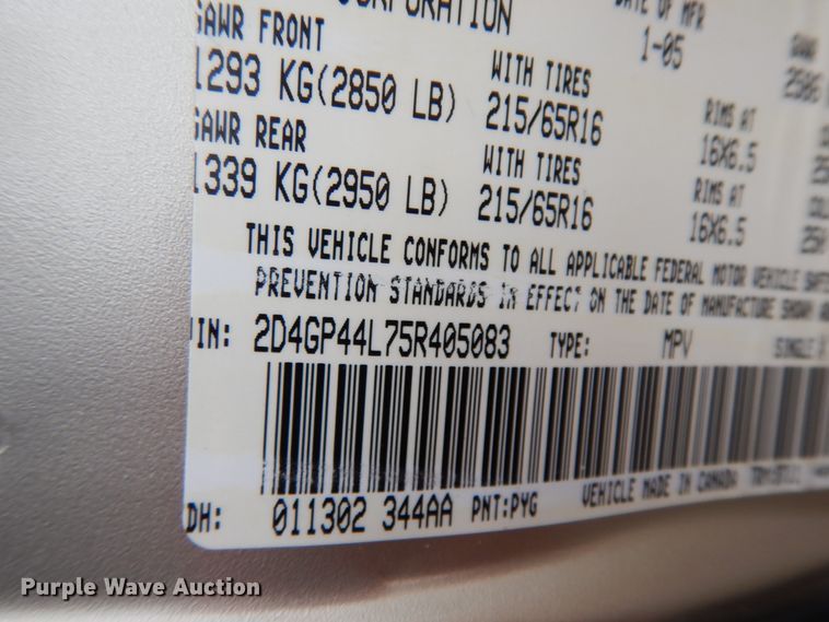 image for item DM2792 2005 Dodge Grand Caravan  van