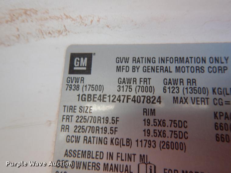 image for item EX9502 2007 Chevrolet C4500  winch truck