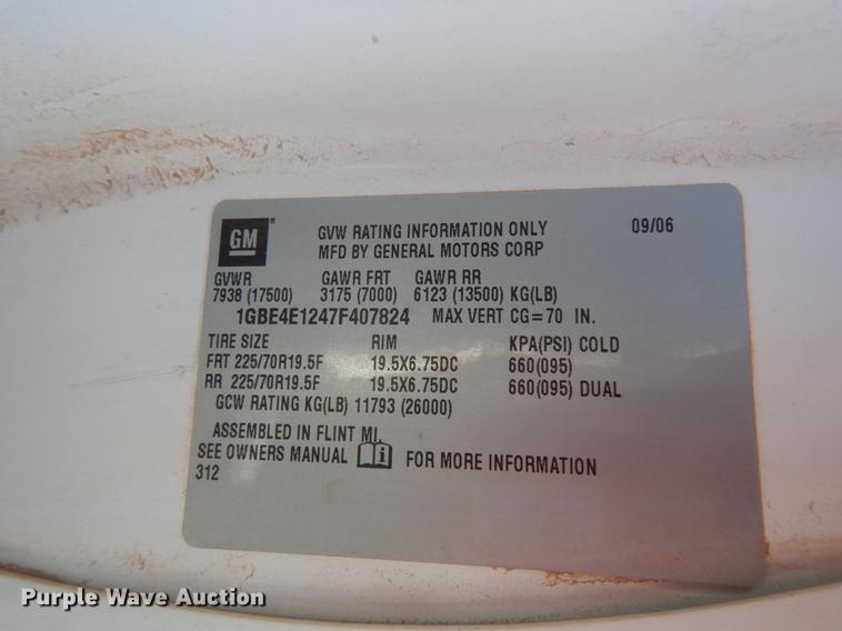 image for item EX9502 2007 Chevrolet C4500  winch truck