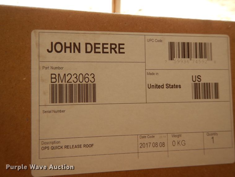 image for item GG9366 John Deere UTV canopy