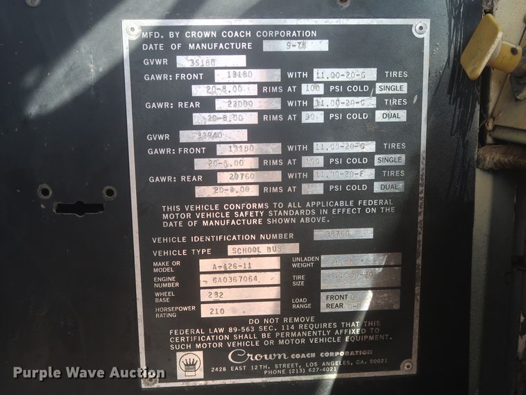image for item HK9658 1978 Crown Supercoach A-426-11  bus