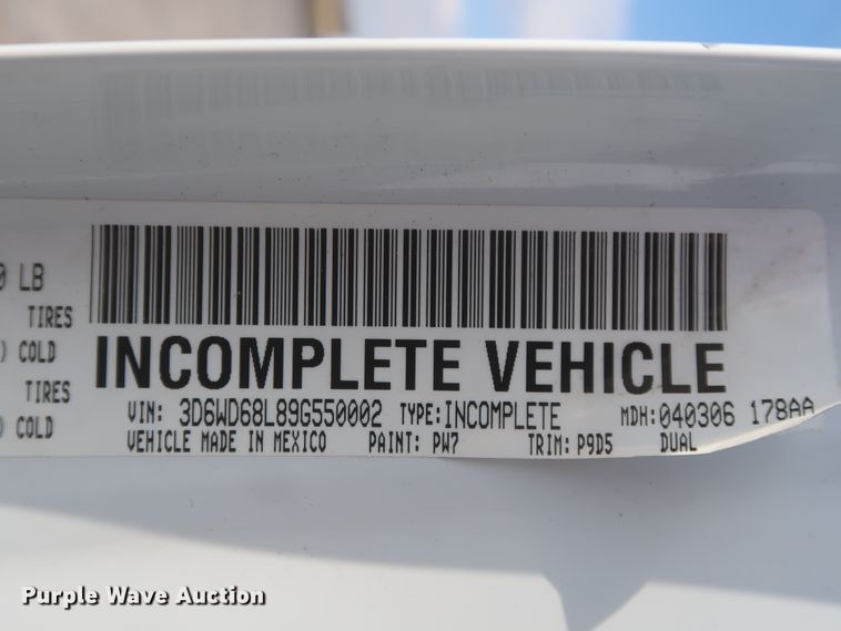 image for item HK9692 2009 Dodge Ram 4500HD  truck cab and chassis