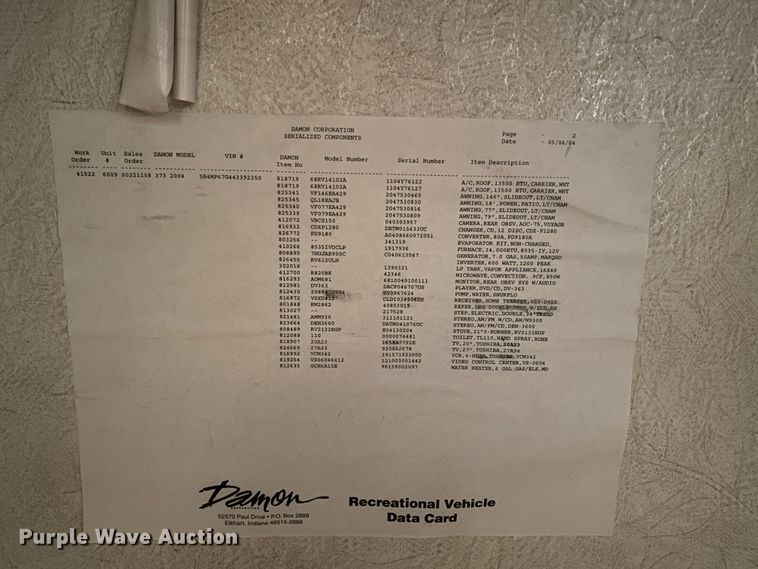 image for item HR9426 2004 International Workhorse Intruder  RV