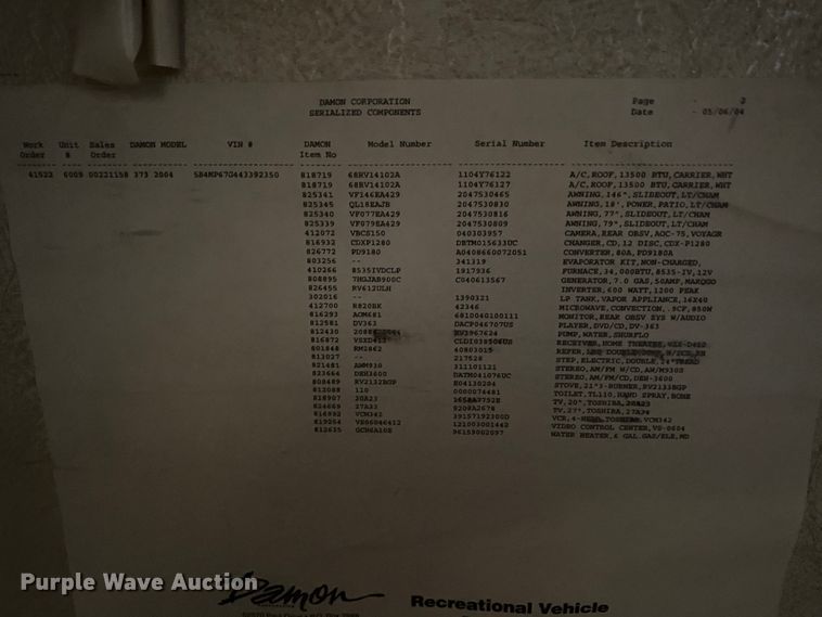 image for item HR9426 2004 International Workhorse Intruder  RV