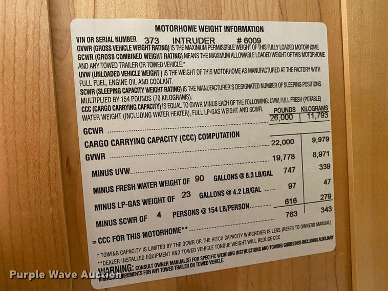 image for item HR9426 2004 International Workhorse Intruder  RV