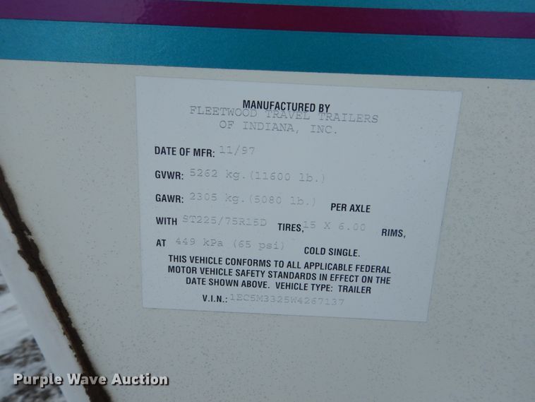 image for item HS9855 1998 Fleetwood Prowler  camper