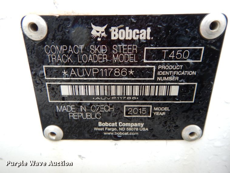image for item DF6411 2015 Bobcat T450  tracked skid steer loader