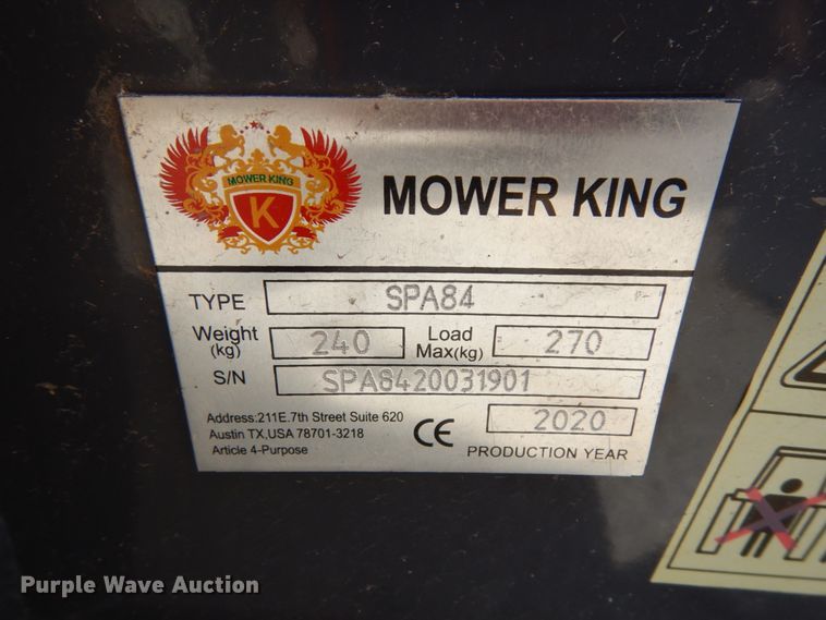 image for item DH6697 2020 Mower King SPA84 skid steer dozer blade