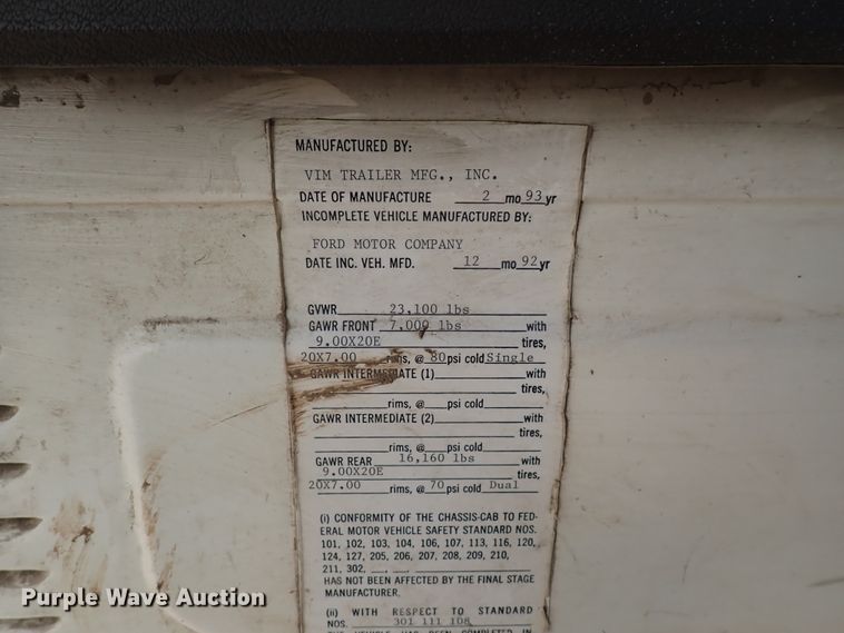 image for item DJ0012 1993 Ford F600  dump truck