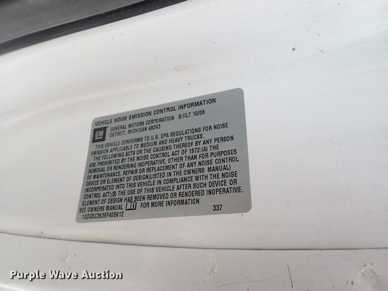 image for item DJ0016 2009 GMC C5500  utility / service truck