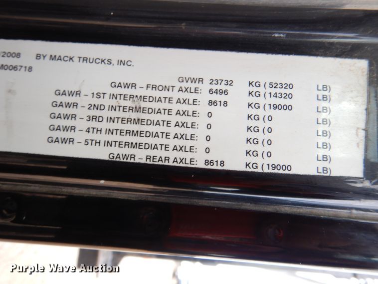 image for item DJ0379 2009 Mack Granite   dump truck