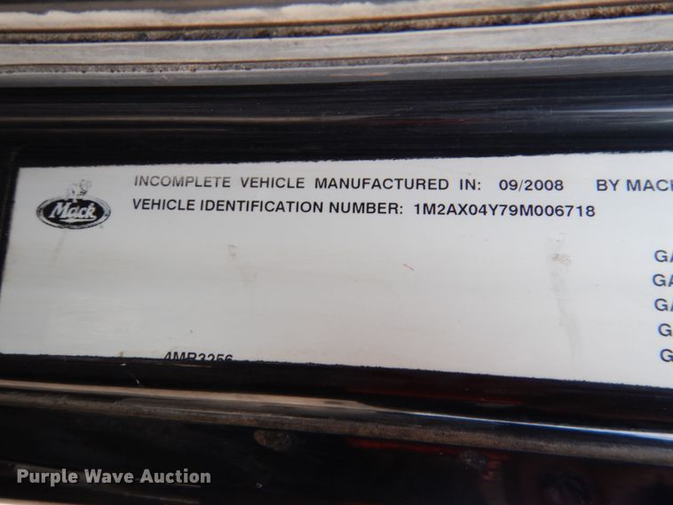 image for item DJ0379 2009 Mack Granite   dump truck