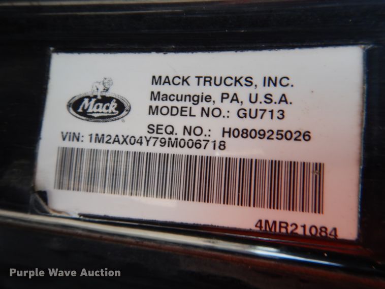 image for item DJ0379 2009 Mack Granite   dump truck