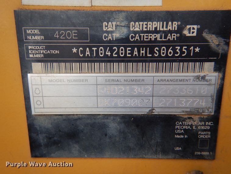 image for item DJ0380 2008 Caterpillar 420E  backhoe