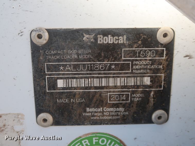 image for item DJ2301 2014 Bobcat T590  tracked skid steer loader
