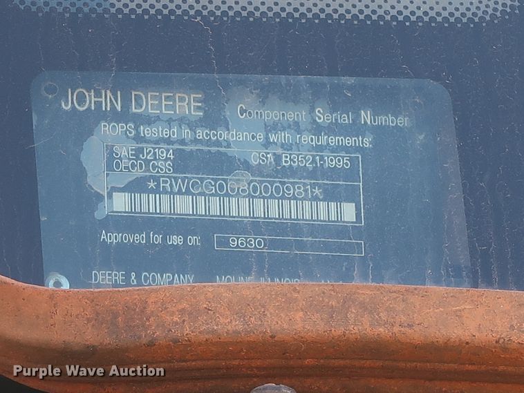 image for item DJ2302 2008 John Deere 9630 Scraper Special  tractor