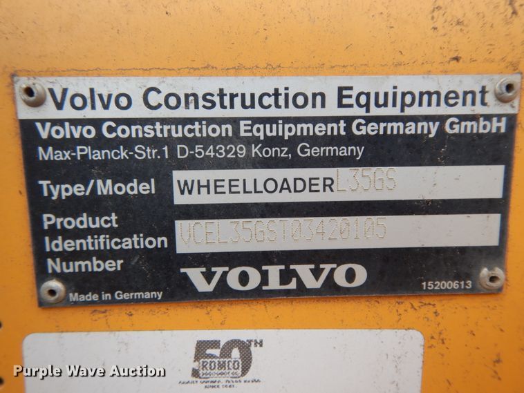 image for item DJ8224 2014 Volvo L35G  wheel loader