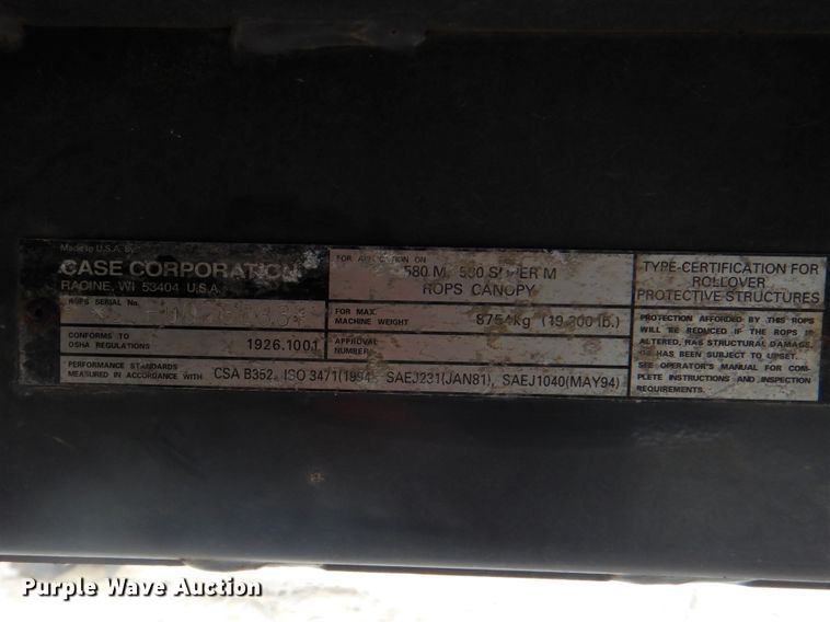 image for item DJ8648 2001 Case 580 Super M  backhoe