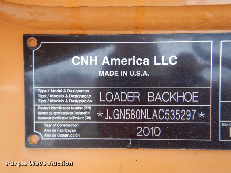 image for item DJ8653 2010 Case 580N  backhoe