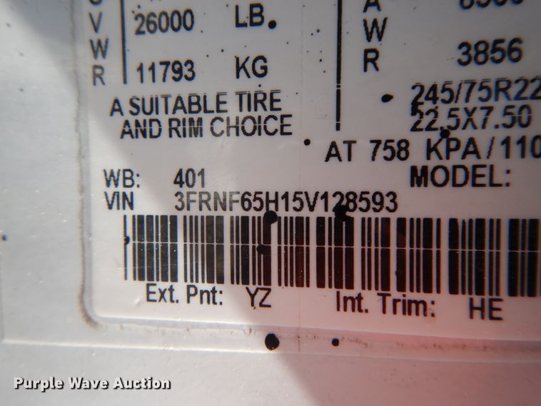 image for item DL1750 2005 Ford F650 Super Duty XL  utility / service truck