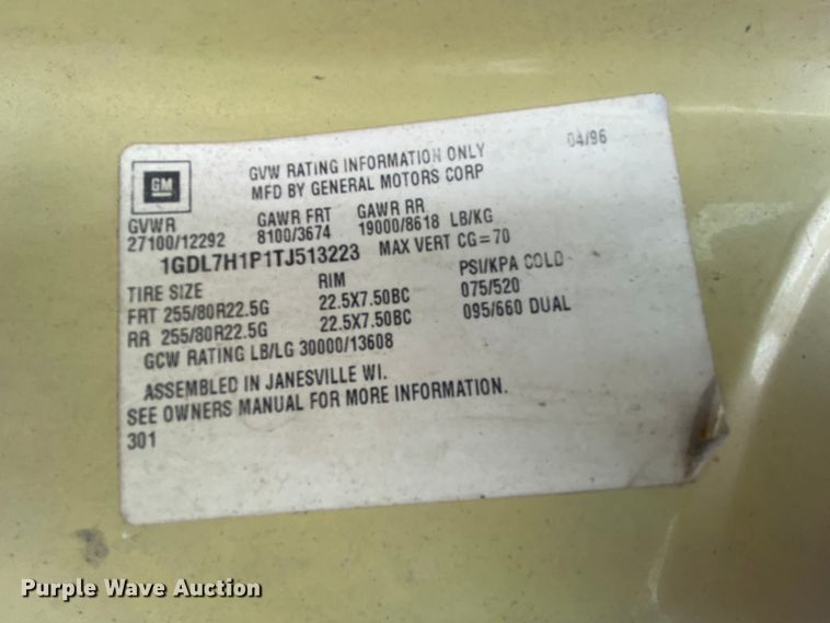 image for item DM2770 1996 GMC TopKick C5500  flatbed pickup truck