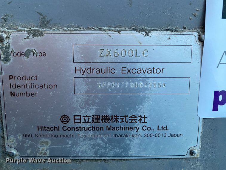 image for item DM2773 2005 Hitachi Zaxis 600LC  excavator