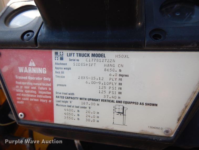 image for item GG9359 Hyster H50XL  forklift