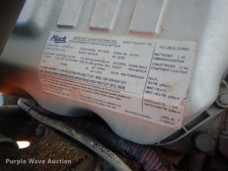 image for item GG9381 2012 Mack GU713  dump truck