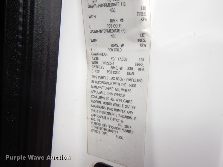 image for item GG9382 2017 Ford F650  winch truck