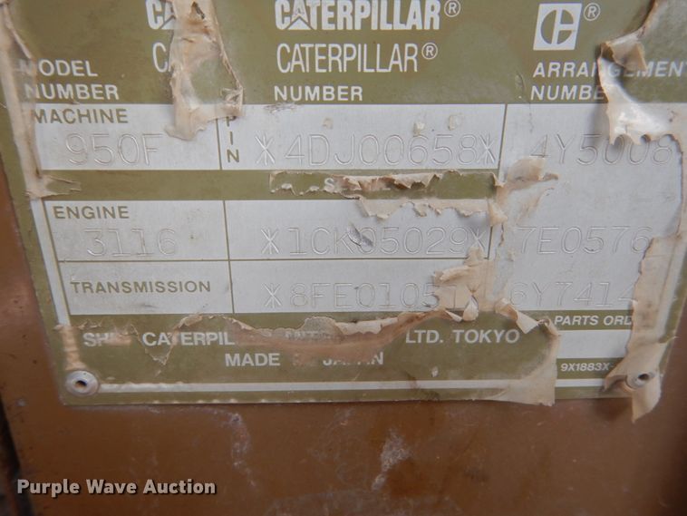 image for item HS9858 1992 Caterpillar 950F  wheel loader