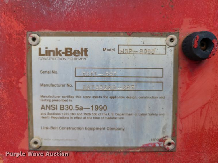 image for item DN6010 1991 Link Belt HSP-8050  crane