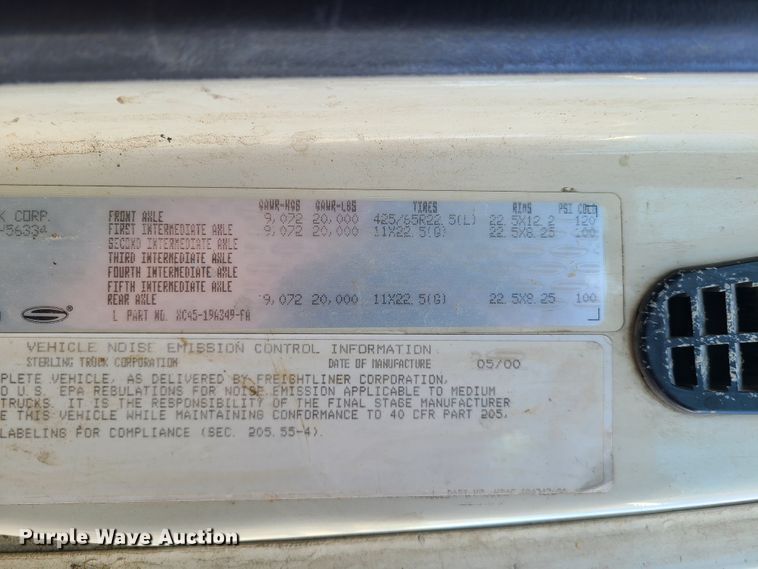 image for item DN6013 2001 Sterling L-Line  crane truck