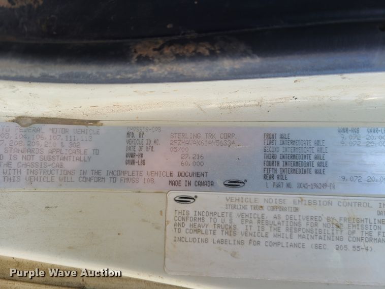 image for item DN6013 2001 Sterling L-Line  crane truck