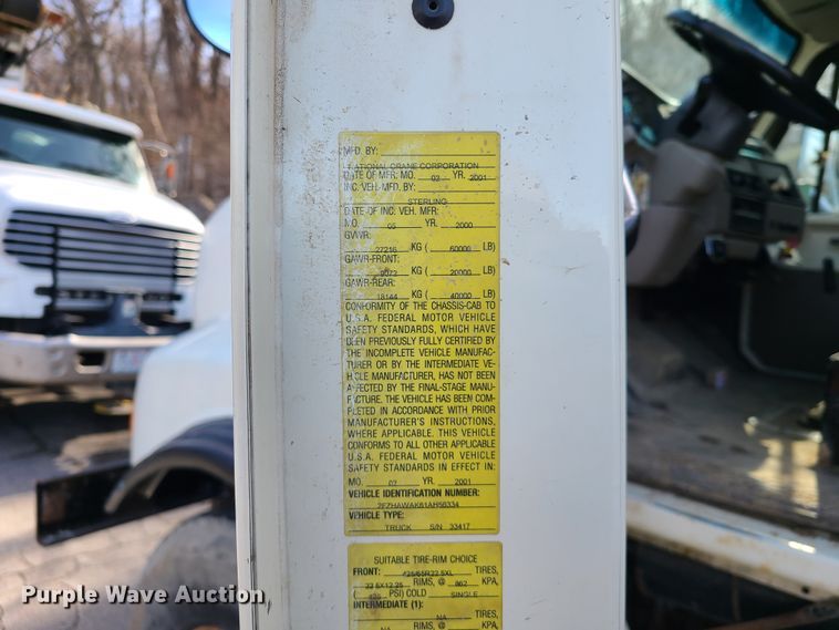 image for item DN6013 2001 Sterling L-Line  crane truck