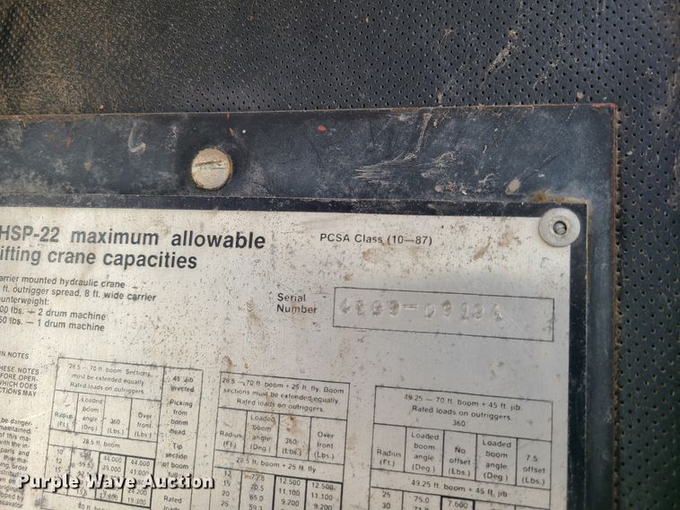 image for item DN6060 1979 Link Belt HSP-22  crane