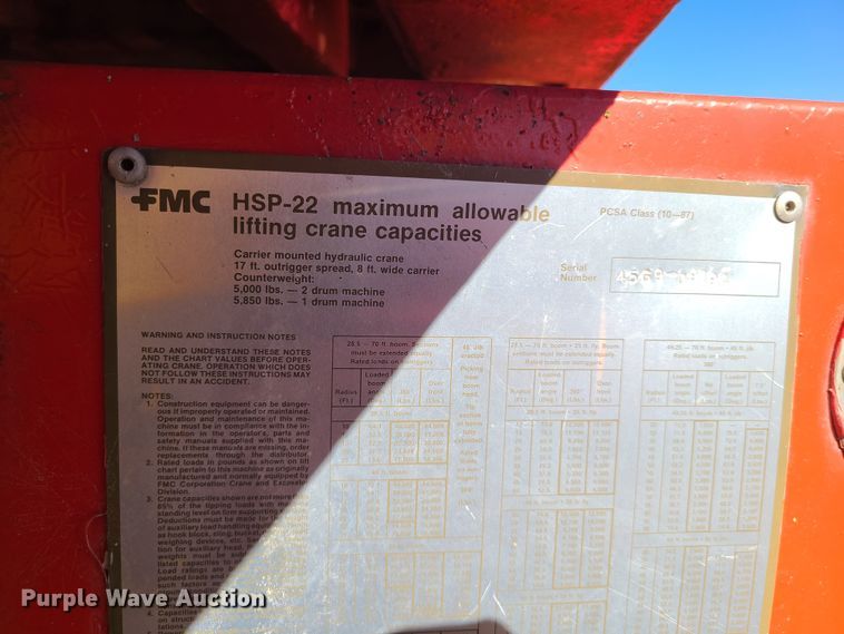 image for item DN6060 1979 Link Belt HSP-22  crane