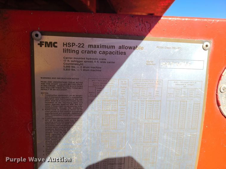 image for item DN6060 1979 Link Belt HSP-22  crane