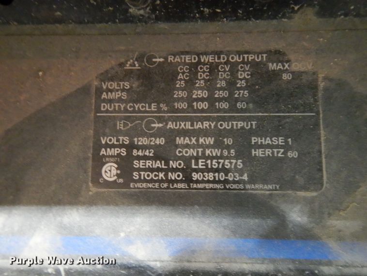 image for item HX9609 Miller Bobcat 250 welder/generator