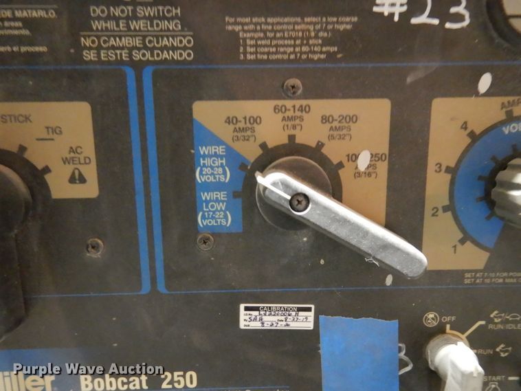 image for item HX9616 Miller Bobcat 250 welder/generator