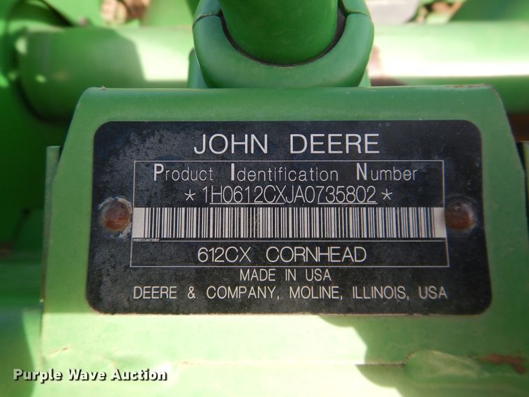 image for item DI3694 2010 John Deere 612C  corn head